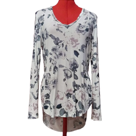 Wilfred White Floral Lightweight Long-Sleeve T-Shirt US M - Picture 1 of 6